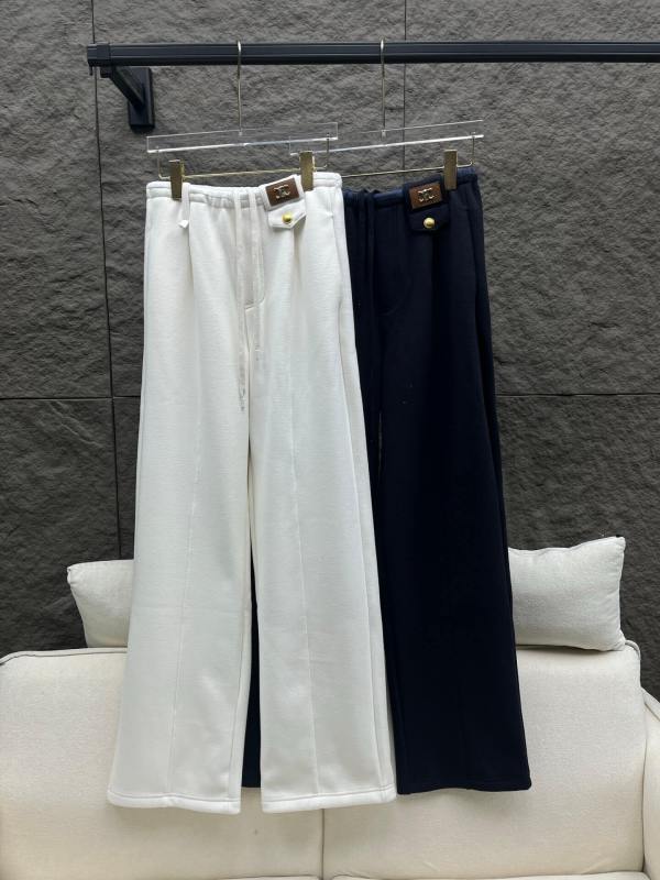 Celine Marco Women’s Navy Wide-Leg Trousers in  Navy/ White