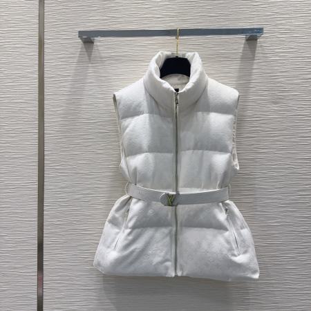 Louis Vuitton Monogram Belted Down Vest – White