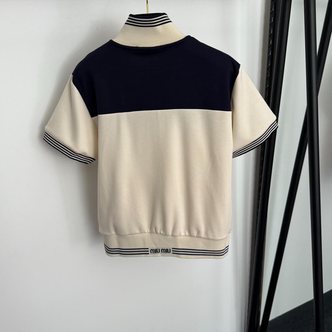 Miu Miu Technical Fabric Tracksuit Set – Navy & Camel - Image 7