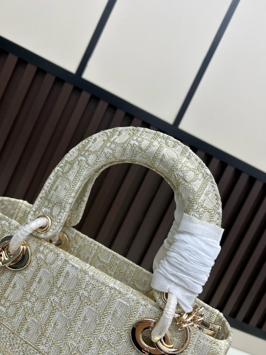 Christian Dior Lady D-Lite Bag – Beige Embroidered Canvas - Image 7