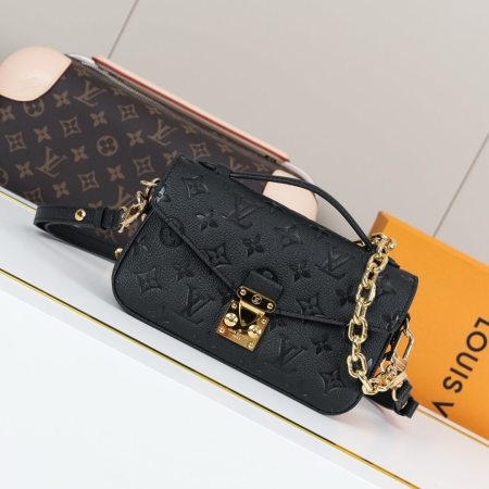 Louis Vuitton Pochette Métis East West in Black Monogram Empreinte Leather with Gold Hardware