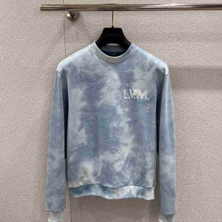 Louis Vuitton LVM Cloud Print Tie-Dye Crewneck Sweatshirt – Light Blue