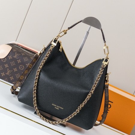 Louis Vuitton Bagatelle Hobo Bag in Black Monogram Empreinte Leather