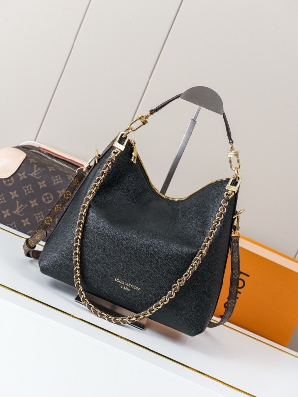 Louis Vuitton Bagatelle Hobo Bag in Black Monogram Empreinte Leather