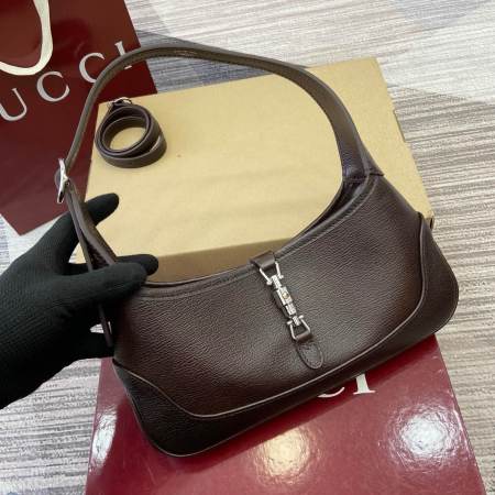 Gucci Jackie 1961 Small Brown Leather Shoulder Bag