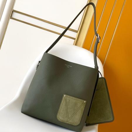 Louis Vuitton Verso Hobo Bag in Olive Green LV Touch Calfskin Leather