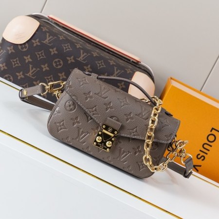 Louis Vuitton Pochette Métis East West in Smoke (Gunmetal) Monogram Empreinte Leather