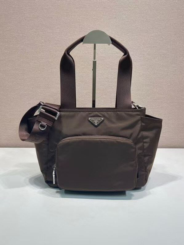 Prada Re-Nylon Baby Bag / Diaper Bag in Brown–Khaki