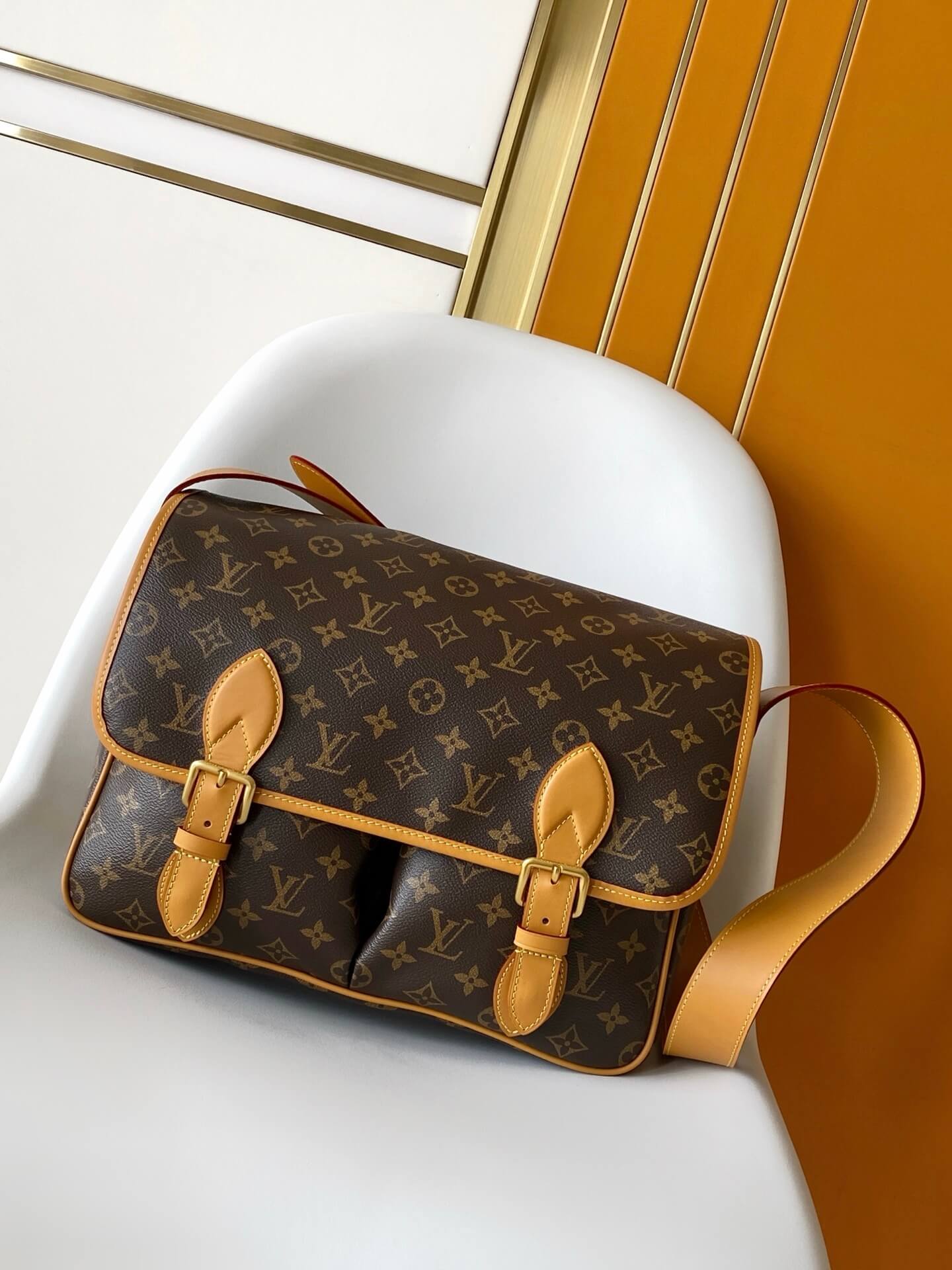 Louis Vuitton Gibecière Messenger Bag in Brown Monogram Canvas