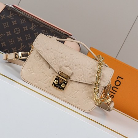 Louis Vuitton Pochette Métis East West in Turtle Dove Monogram Empreinte Leather