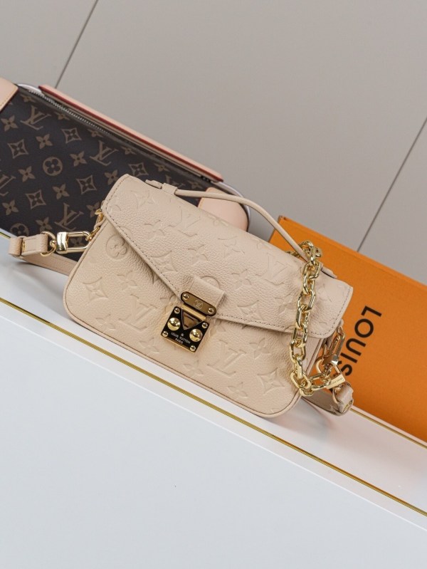 Louis Vuitton Pochette Métis East West in Turtle Dove Monogram Empreinte Leather