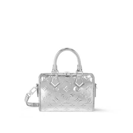 Louis Vuitton Nano Speedy in Silver Mirror Monogram Metallic Canvas