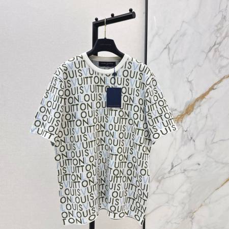 Louis Vuitton All-Over Monogram Signature Knit T-Shirt – Ivory White