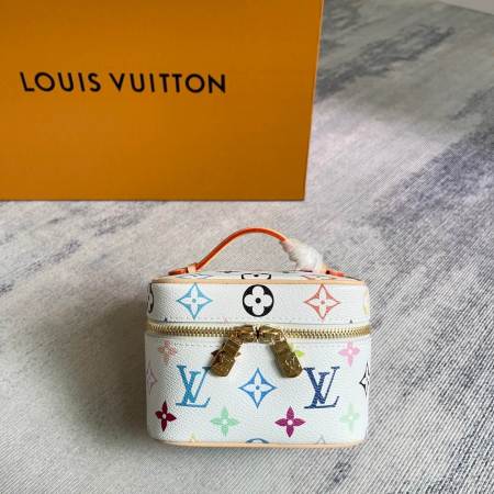 Louis Vuitton Micro Vanity in White Monogram Multicolor by Takashi Murakami case bag