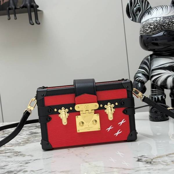 Louis Vuitton Petite Malle in Red Epi Leather