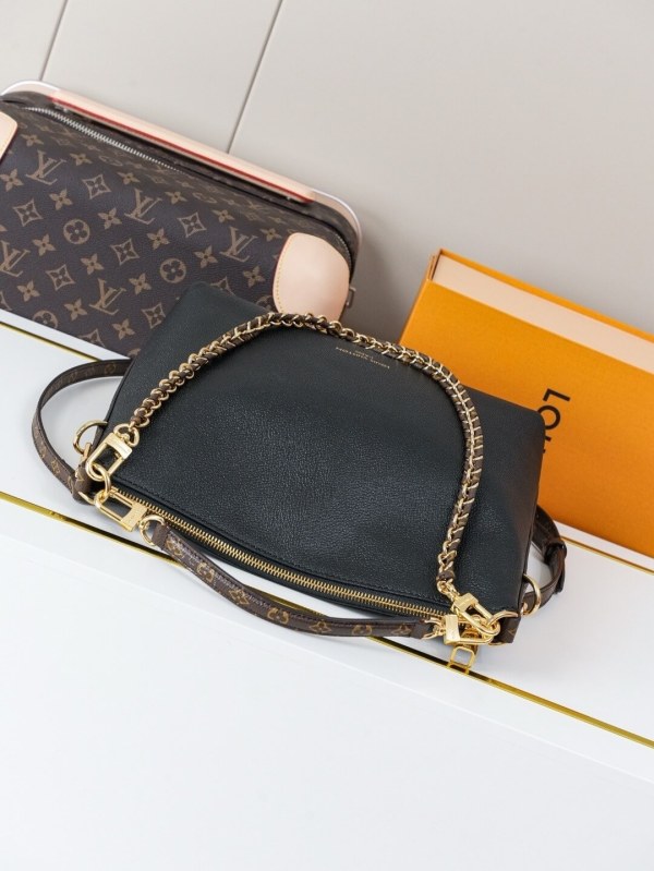 Louis Vuitton Bagatelle Hobo Bag in Black Monogram Empreinte Leather