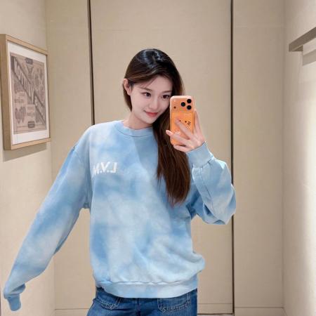 Louis Vuitton Malletier Embroidered Clouds Tie-Dye Sweatshirt – Blue & White