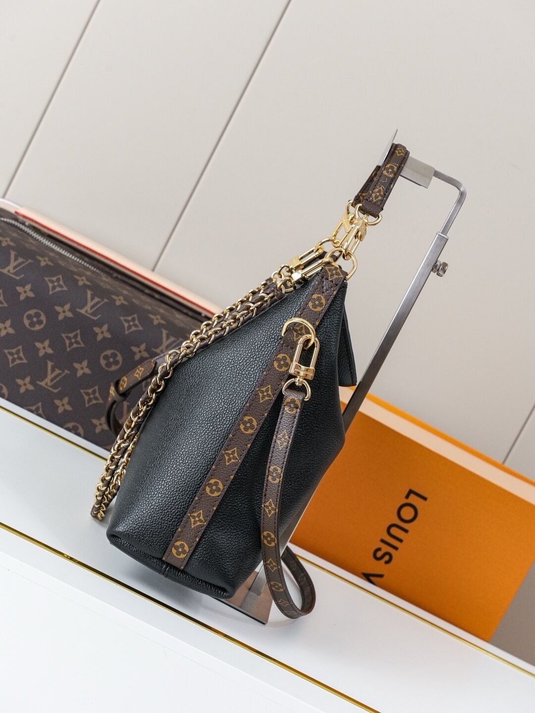 Louis Vuitton Bagatelle Hobo Bag in Black Monogram Empreinte Leather - Image 6