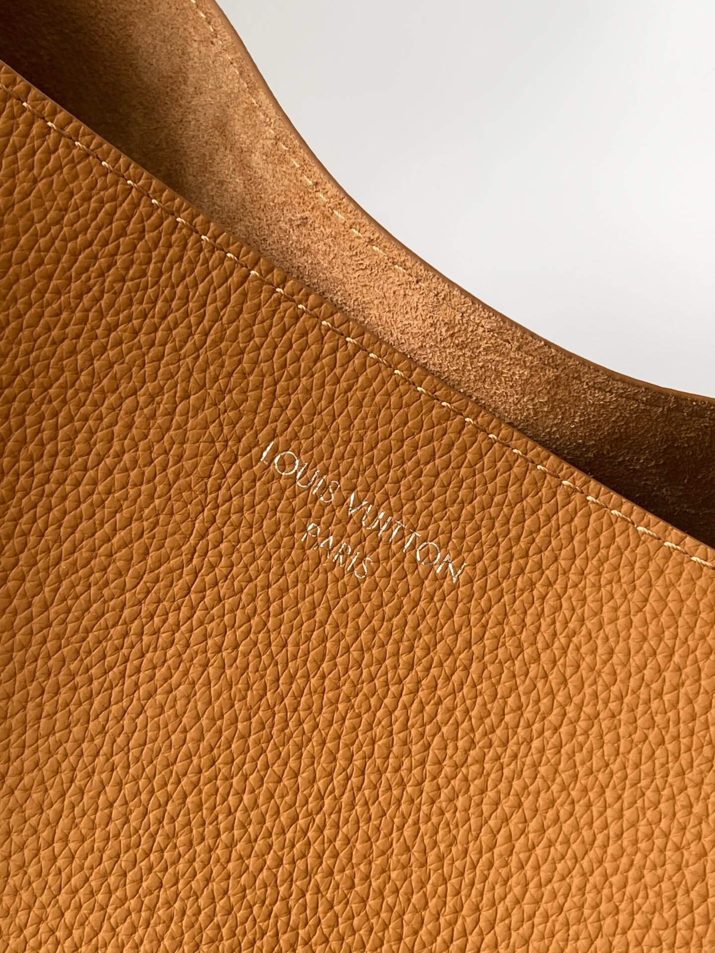 Louis Vuitton Low Key Hobo Bag in Cognac Grained Leather with Suede Outer Pocket - Image 2