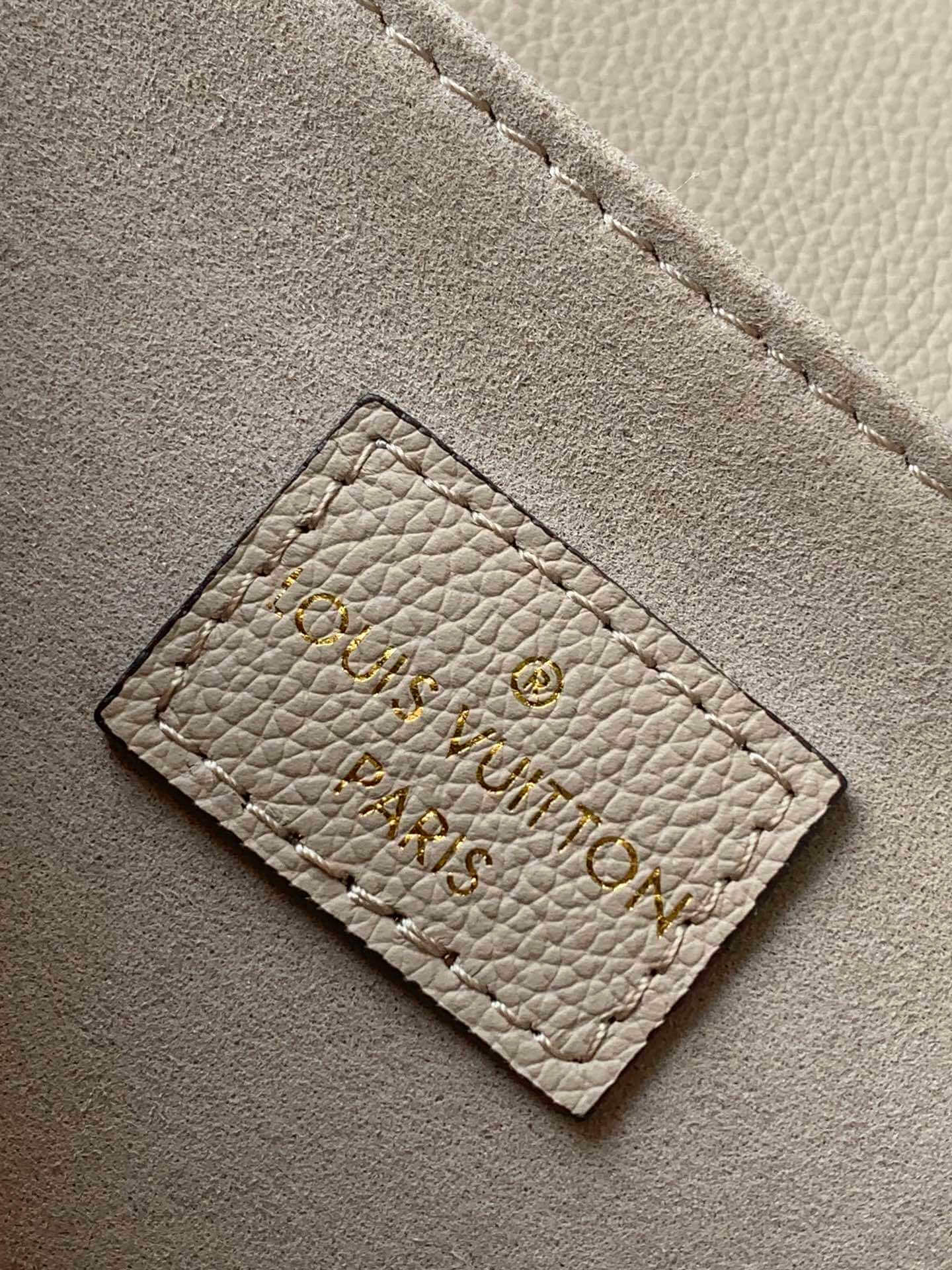 Louis Vuitton Lockmeto Chain Bag in Greige Grained Calfskin Leather - Image 2