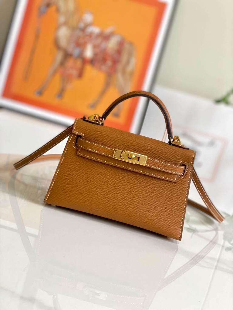 Hermès Kelly Mini II Sellier in Gold Epsom Leather with Gold Hardware – Gold