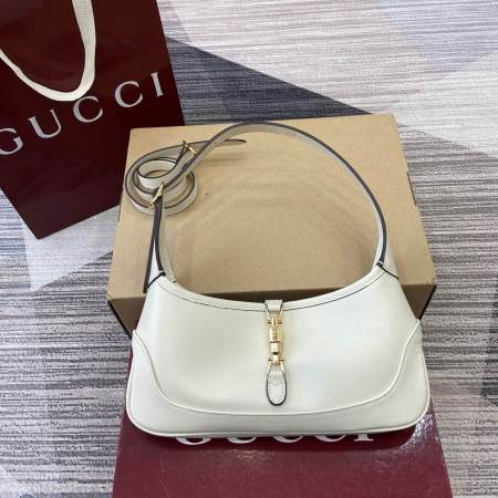 Gucci Jackie 1961 Small White Leather Shoulder Bag