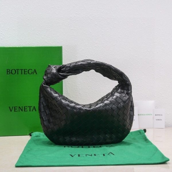 Bottega Veneta Jodie Shoulder Bag in Black Intrecciato Lamb Leather