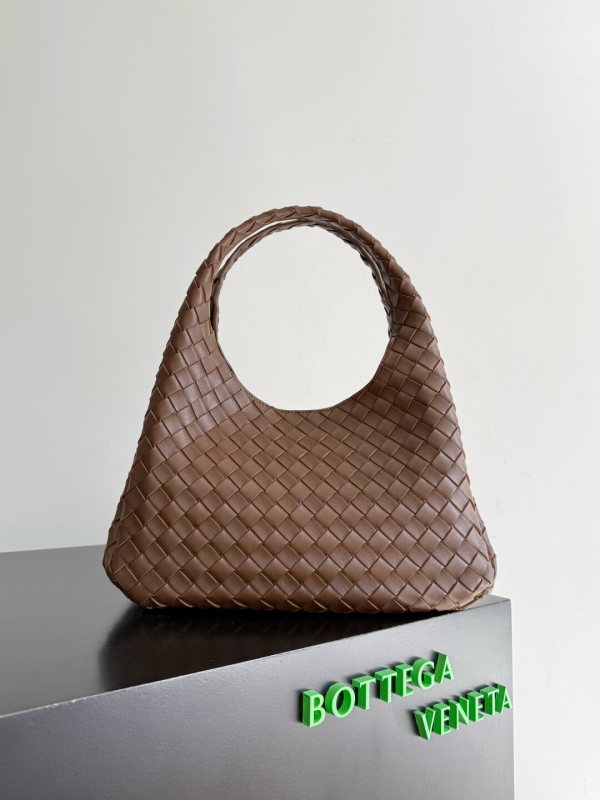 Bottega Veneta Mini Jodie Intrecciato Leather Hobo Bag in Brown