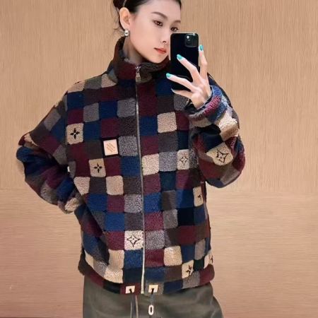 Louis Vuitton Multicolor Plaid Shearling Zip Jacket – Patchwork Monogram
