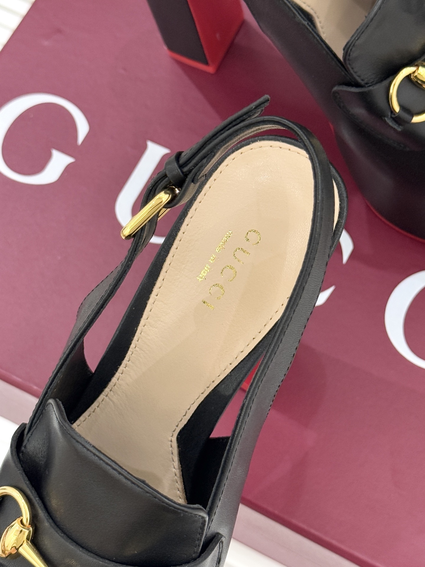 Gucci Black Horsebit Platform Slingback Pumps - Image 8