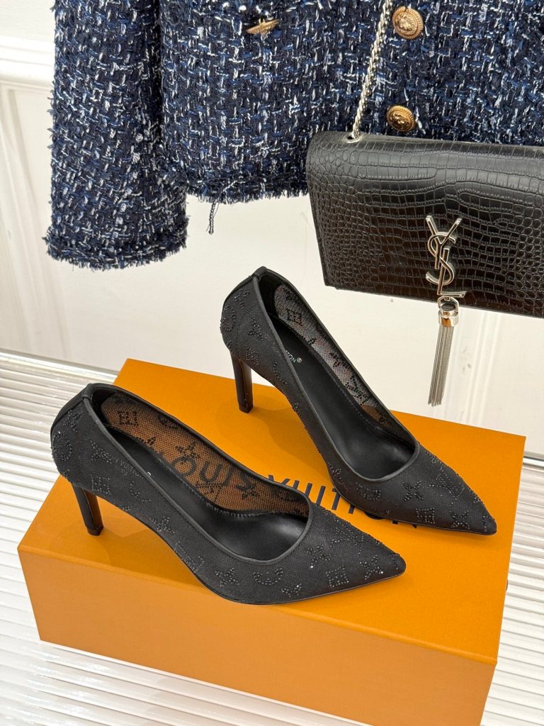 Louis Vuitton Black Mesh Gala Pumps