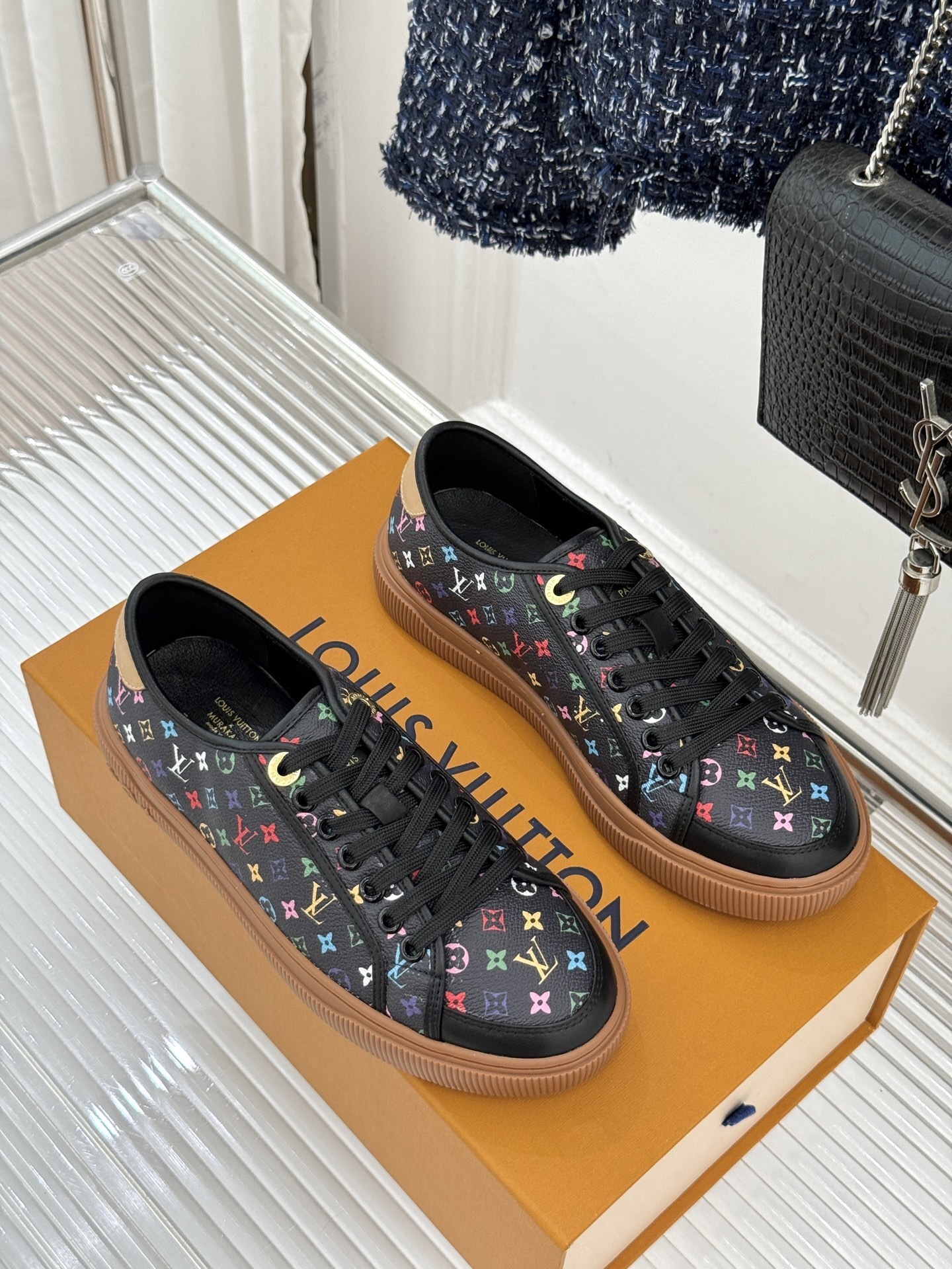 Louis Vuitton x Takashi Murakami Black Multicolor Monogram Low-Top Sneaker
