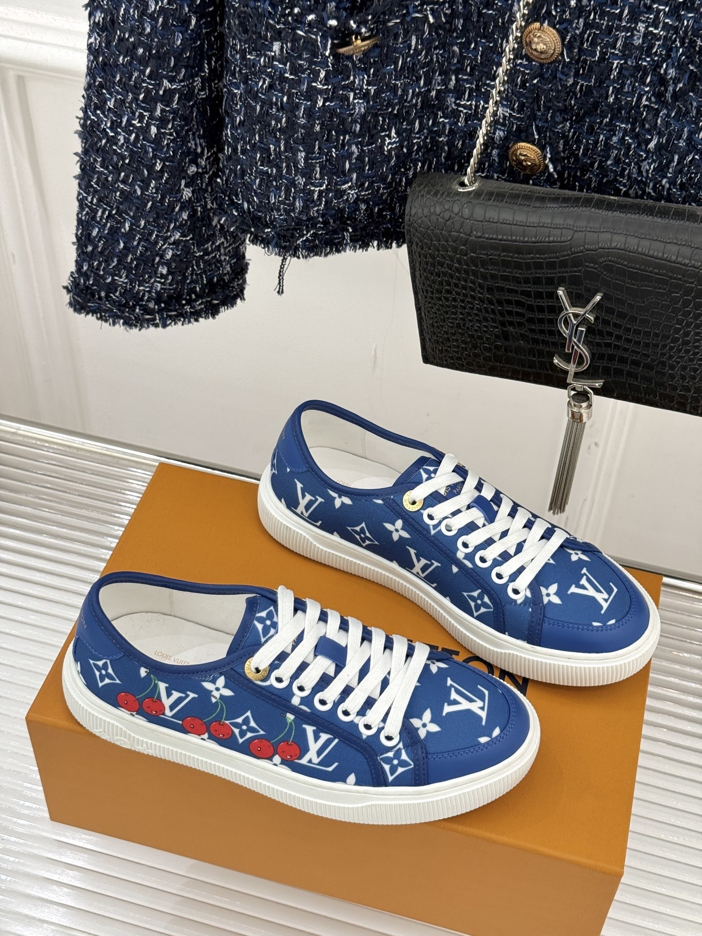 Louis Vuitton x Takashi Murakami Blue Monogram Cherry Lagoon Sneaker