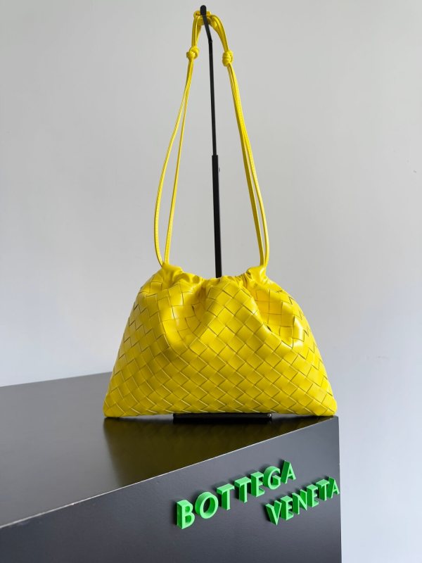 Bottega Veneta Intrecciato Leather Small Bulb Shoulder Bag in Yellow – A Vibrant Statement of Luxury