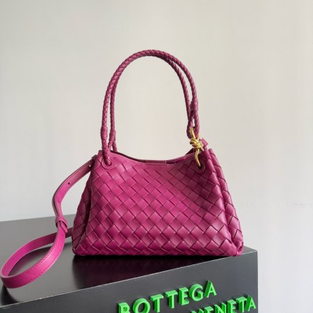 Bottega Veneta Intrecciato Small Wallace Shoulder Bag in Magenta