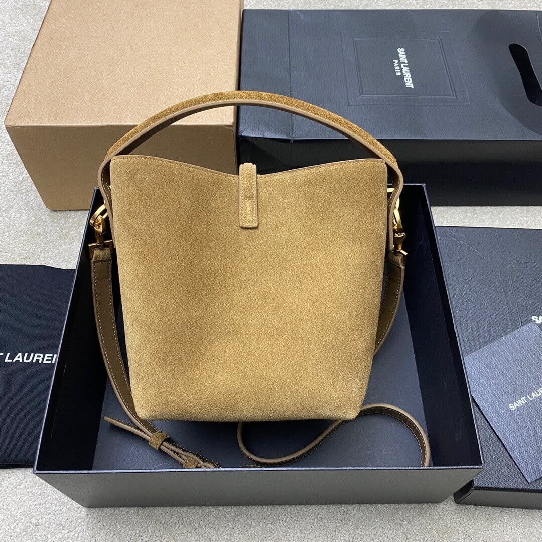 Saint Laurent LE 5 À 7 Bea Small Supple Hobo Bag in Cinnamon Suede & Leather - Image 10