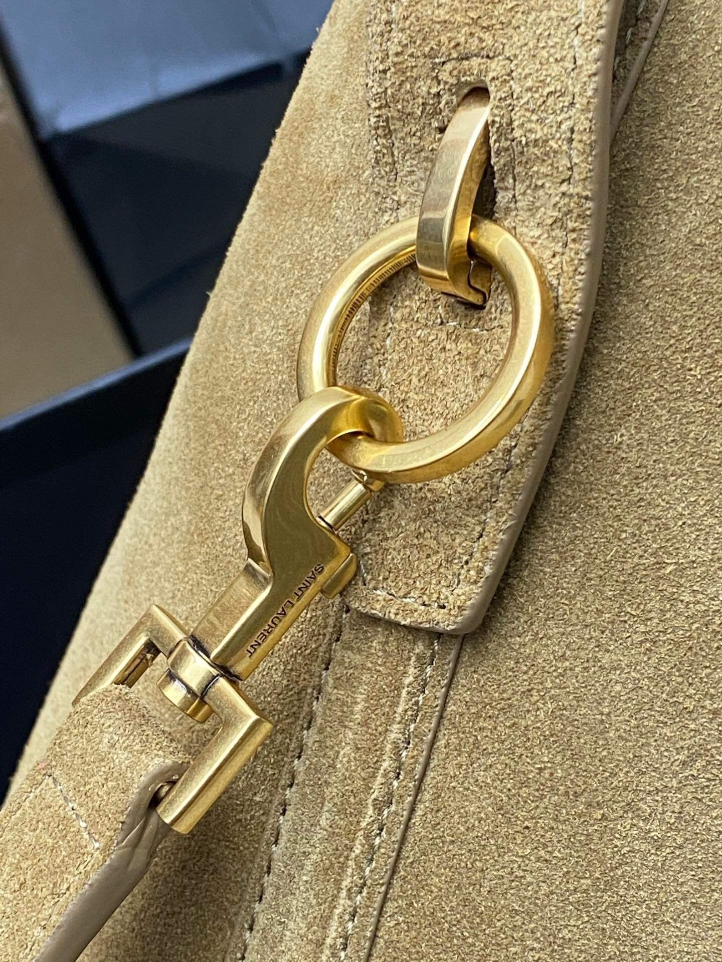 Saint Laurent LE 5 À 7 Bea Small Supple Hobo Bag in Cinnamon Suede & Leather - Image 6