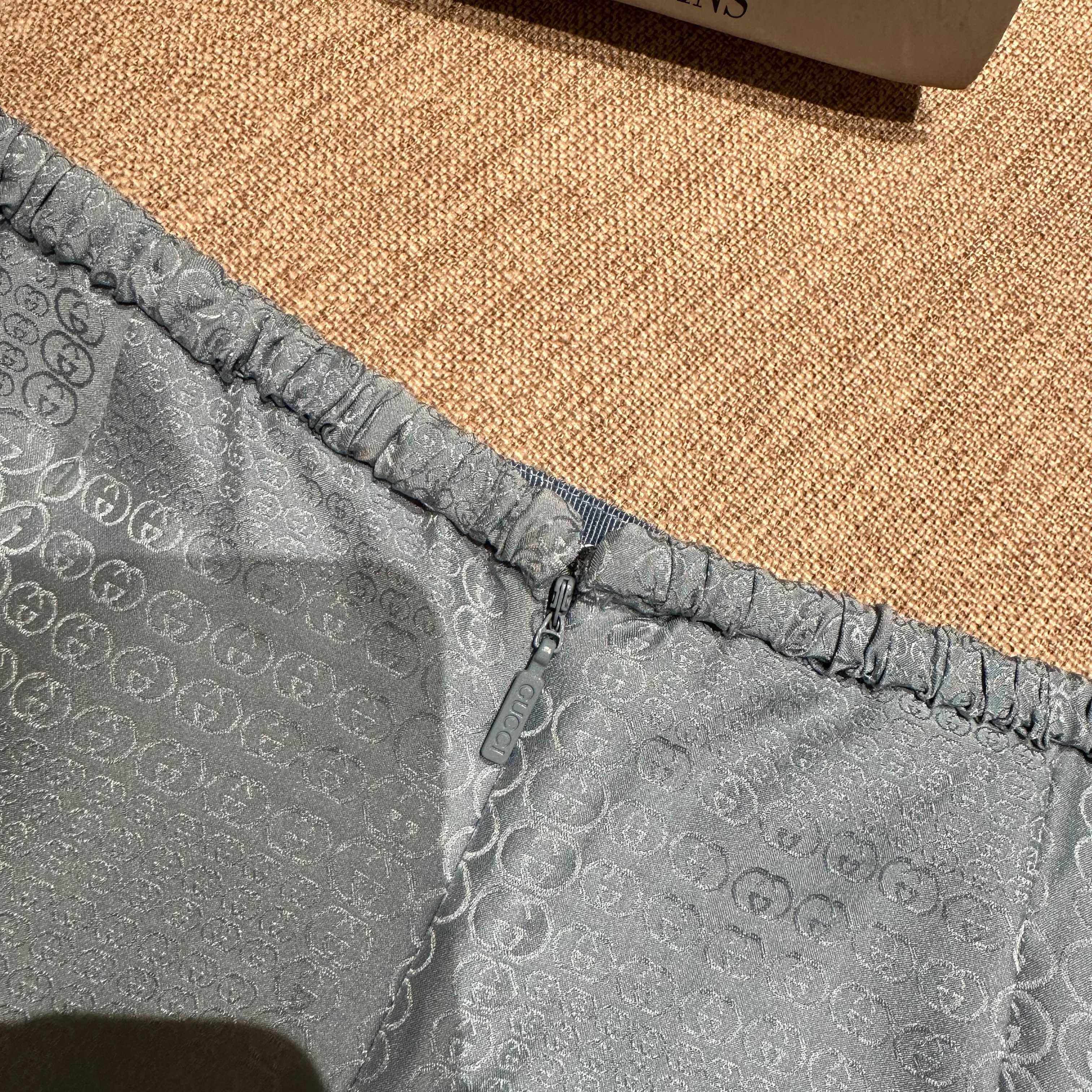 Gucci Light Blue GG Monogram Silk Jacquard Shirt & Midi Skirt Set - Image 5