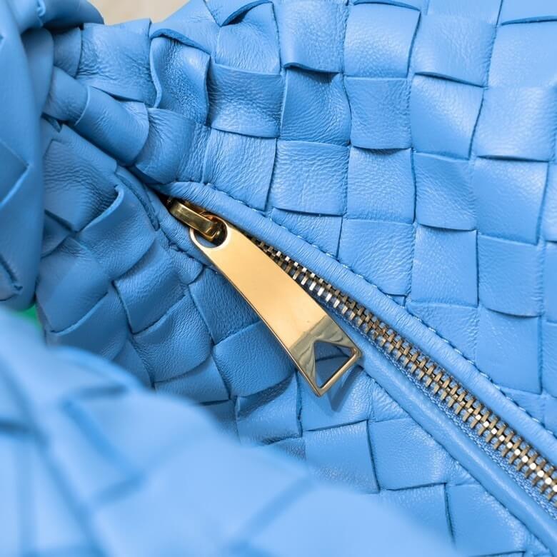 Bottega Veneta Teen Jodie Shoulder Bag in Sky Blue Intrecciato Woven Leather - Image 8