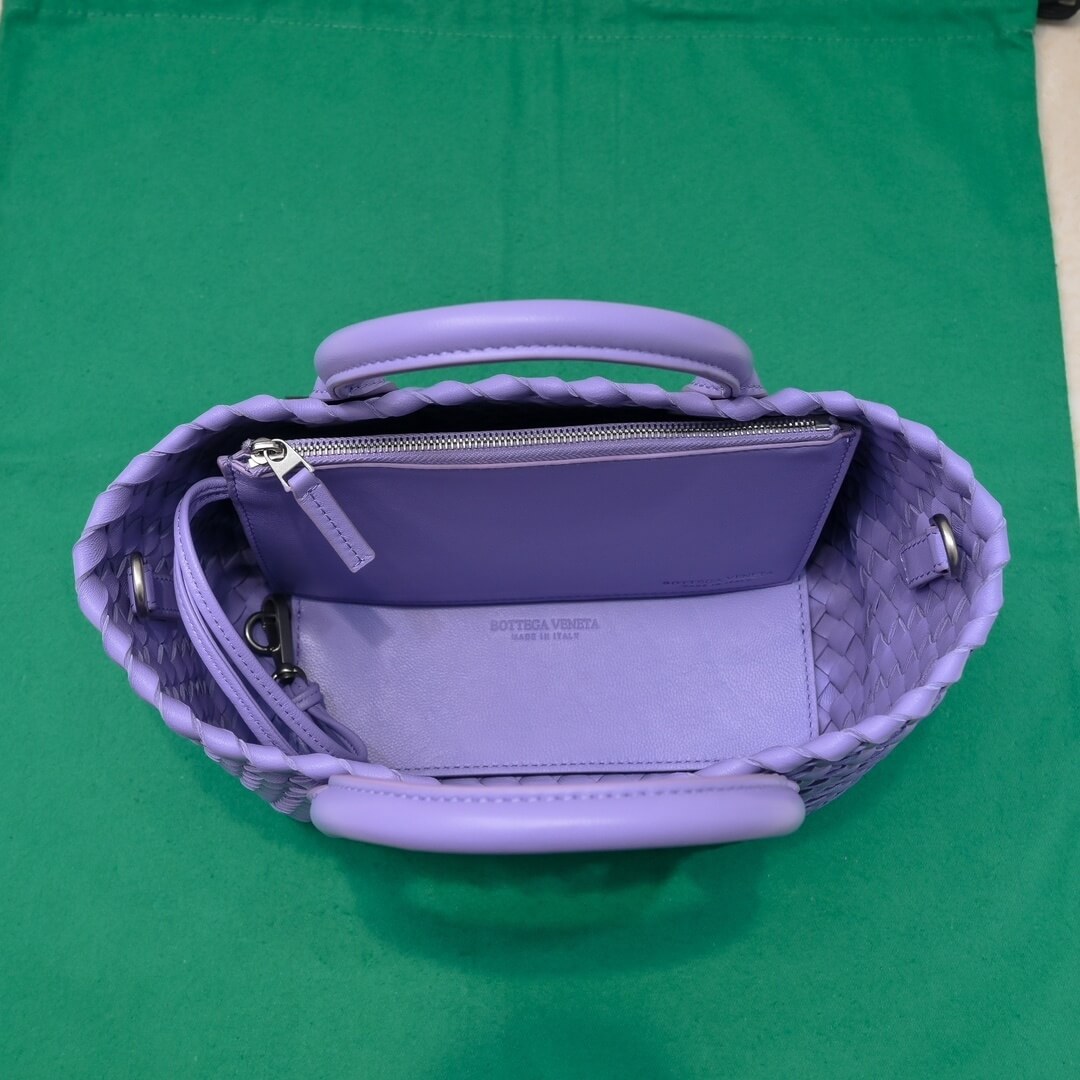 Bottega Veneta Mini Cabat Intrecciato Leather Tote Bag in Lavender - Image 2