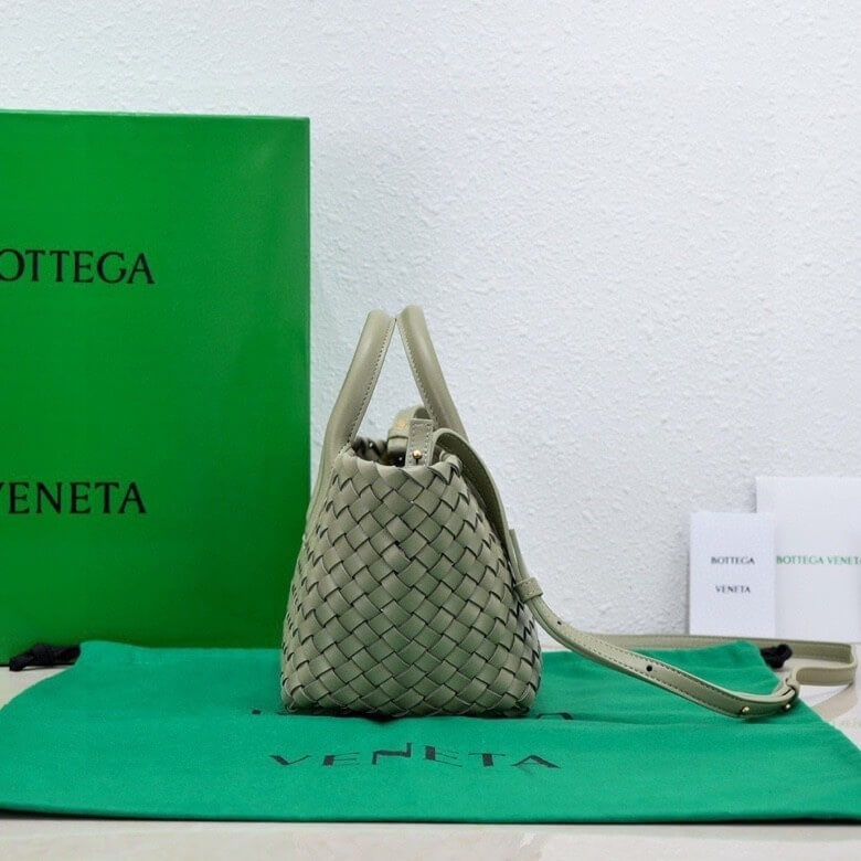 Bottega Veneta Mini Cabat Intrecciato Leather Tote Bag in Sage Green - Image 7