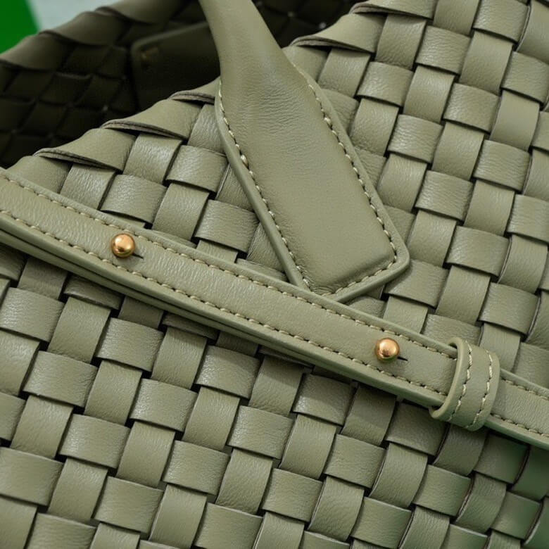 Bottega Veneta Mini Cabat Intrecciato Leather Tote Bag in Sage Green - Image 5