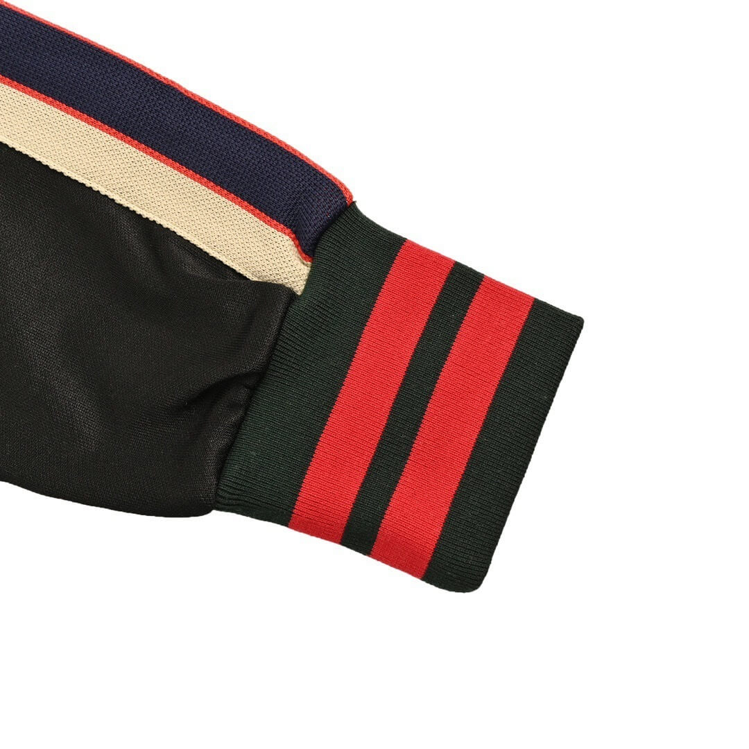 Gucci Technical Jersey Zip-Up Track Jacket with Web Stripe – Black/Red/Green - Image 8