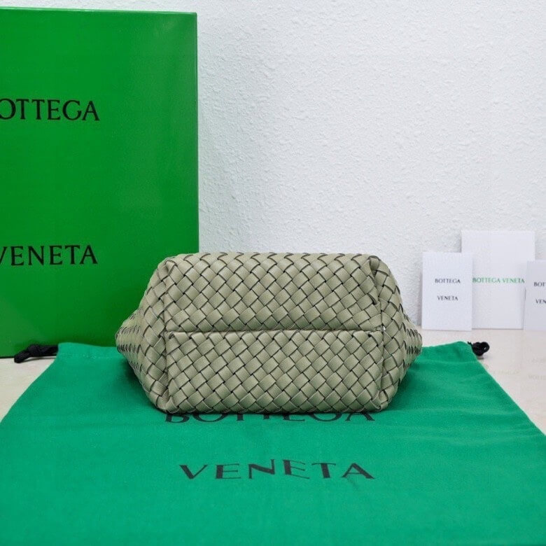 Bottega Veneta Mini Cabat Intrecciato Leather Tote Bag in Sage Green - Image 4