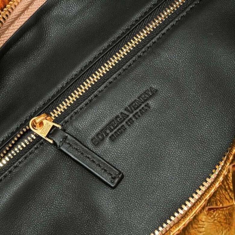 Bottega Veneta Jodie Metallic Gold Intrecciato Leather Mini Hobo Bag – Gold - Image 4