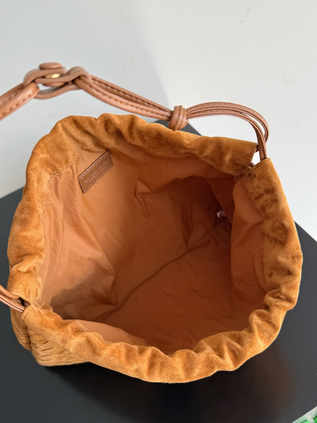 Bottega Veneta Small Intrecciato Suede Pouch Shoulder Bag – Caramel - Image 10
