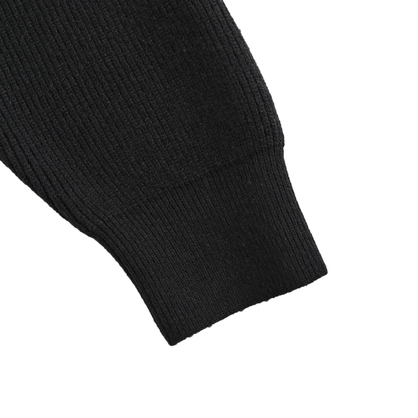 Loewe Men’s Ribbed Wool Anagram Patch Half-Zip Sweater – Black - Image 4
