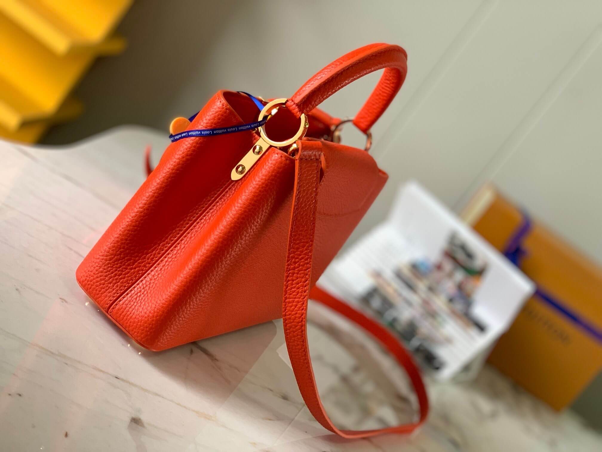 Louis Vuitton Capucines BB Taurillon Leather Handbag in Orange - Image 5