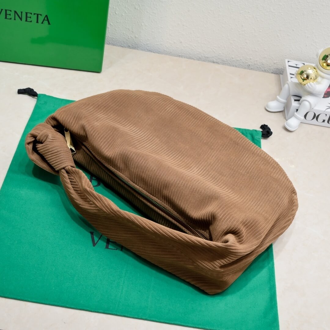 Bottega Veneta Small Jodie Bag in Brown Suede Corduroy with Knotted Handle - Image 7