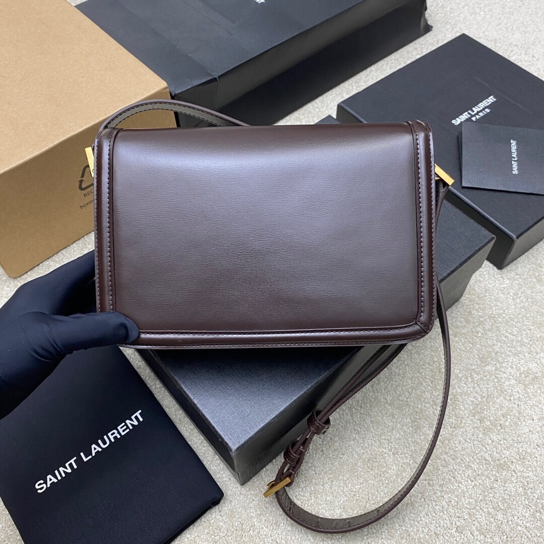 Saint Laurent Solferino Medium Satchel in Dark Brown Box Saint Laurent Leather - Image 7